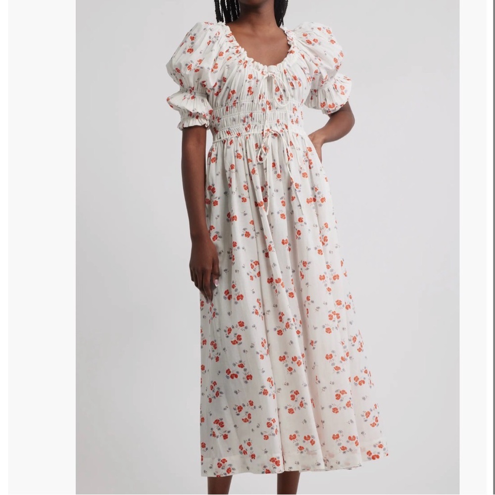 DÔEN Ischia Floral Midi-Dress